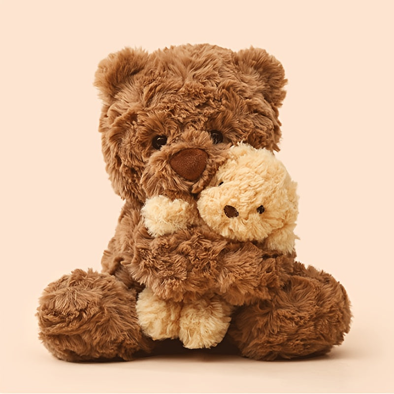 Teddy Bear Plush Toy Cute Teddy Bear Plush Toy Cartoon Bear Holding A Little\u002FMini Bear Dolls Funny Soft Stuffed Interactive Doll Cozy Home Sofa Decor Plush for Bedroom Desk Decoration Items Gift for Family and Friends