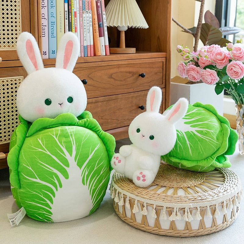 1pc Rabbit Plush Doll Suitable for Pets - Soft Huggable Cabbage Rabbit Toy, Cute Stuffed Animal Gift for Rabbits, Decor & Photography Prop, Cabbage-Themed for Breed Sizes, for Hugging & Cuddling