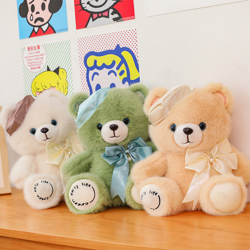 1pc 32Cm\u002F12.6Inch Adorable Beret Bear Plush Toy - Soft And Cuddly Doll Ideal for Photography And As a Pet Buddy (Soft Stuffed)