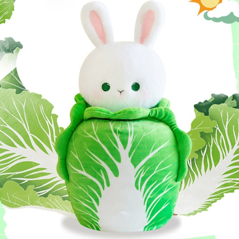 1pc Rabbit Plush Doll Suitable for Pets - Soft Huggable Cabbage Rabbit Toy, Cute Stuffed Animal Gift for Rabbits, Decor & Photography Prop, Cabbage-Themed for Breed Sizes, for Hugging & Cuddling