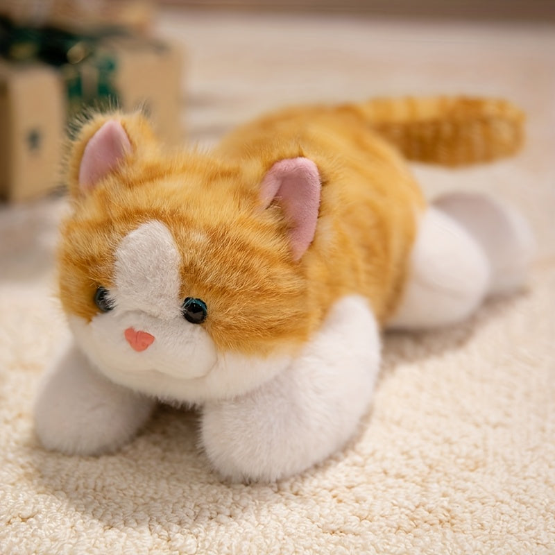 Adorable Cat Plush Toy Ultra-Soft Stuffed Animals Grey\u002FBlack\u002FTabby\u002FCalico Designs for Nursery Decor & Cat Lover Gifts