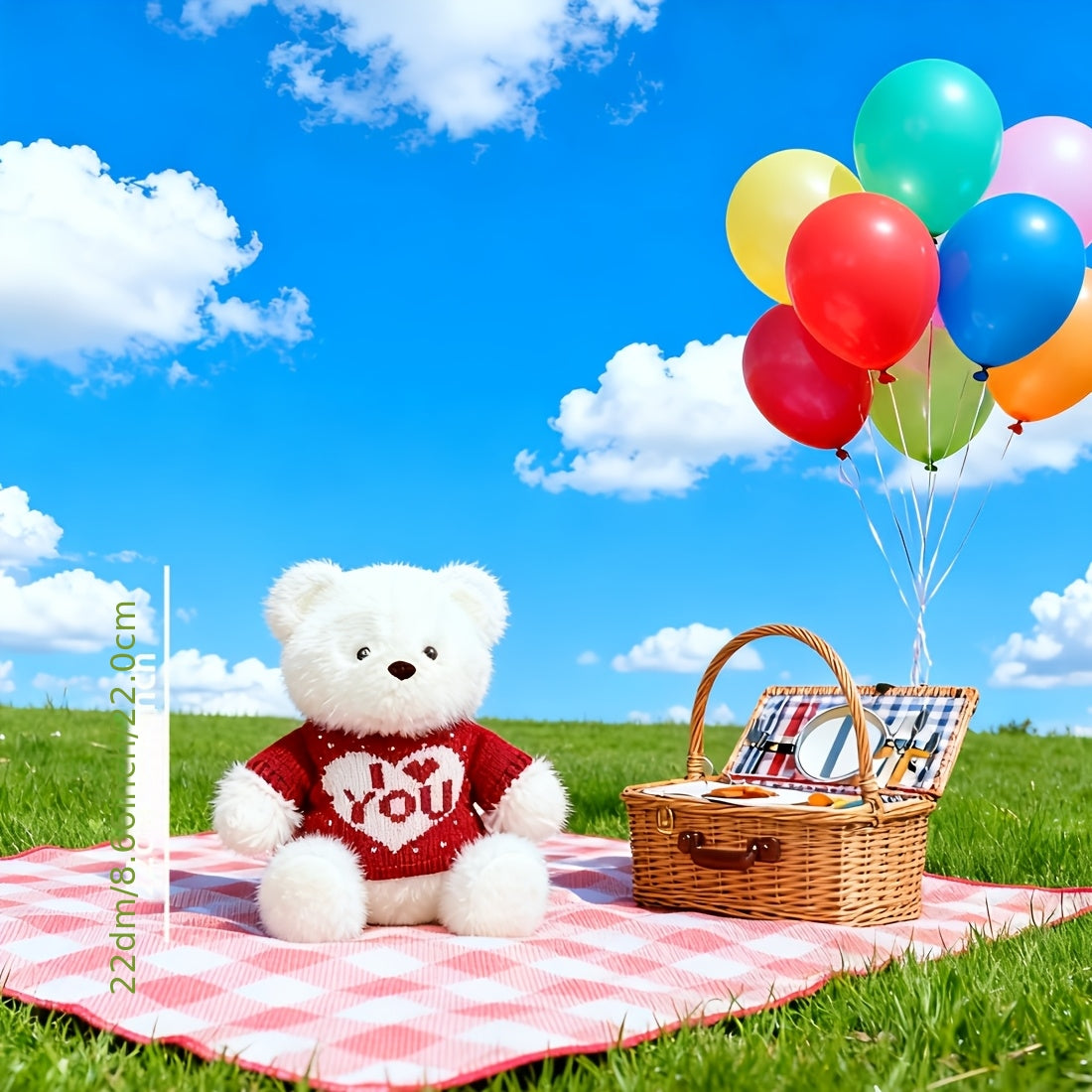 Kawaii Valentine Bear Plush Toy Soft Stuffed Plush Teddy Bear Cute Bear Doll Birthday Gift for Family and Couples, Suitable for Wedding Decoration,Valentines' Gift