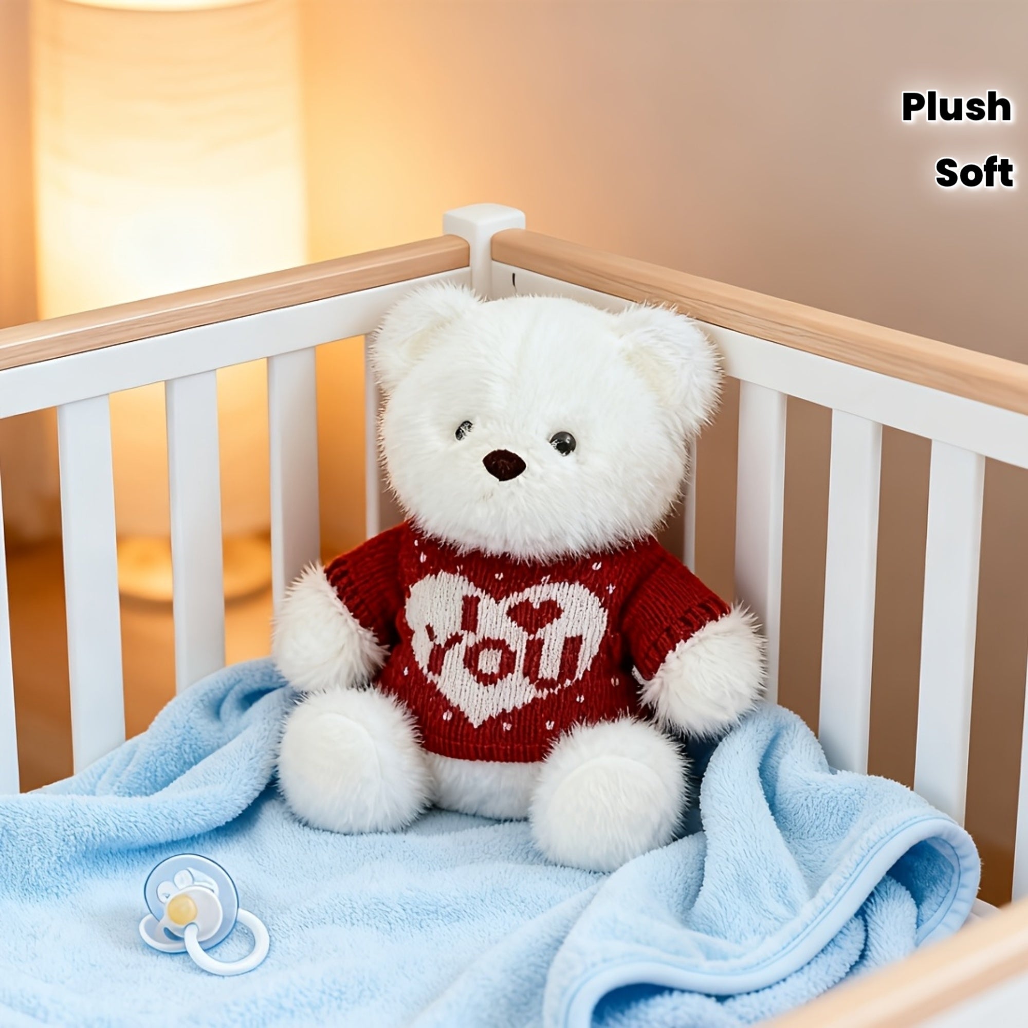 Kawaii Valentine Bear Plush Toy Soft Stuffed Plush Teddy Bear Cute Bear Doll Birthday Gift for Family and Couples, Suitable for Wedding Decoration,Valentines' Gift