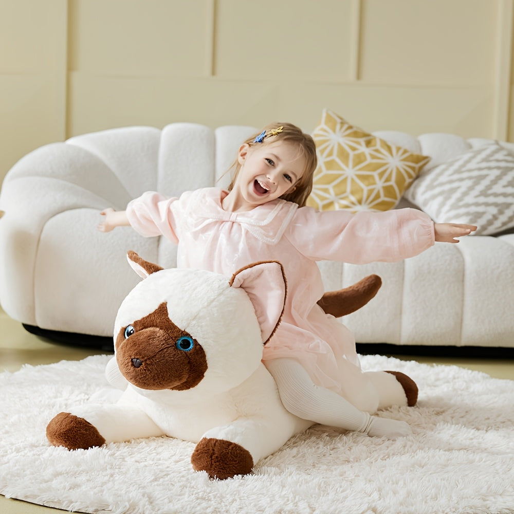 29 Inches Enormous Siamese Cat Plush Toy | Cute Huge Size Fluffy Polyester Fiber Soft Toy, Gifts For Kids