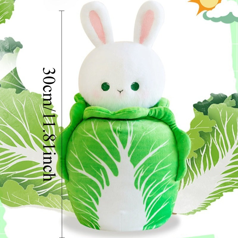 1pc Rabbit Plush Doll Suitable for Pets - Soft Huggable Cabbage Rabbit Toy, Cute Stuffed Animal Gift for Rabbits, Decor & Photography Prop, Cabbage-Themed for Breed Sizes, for Hugging & Cuddling