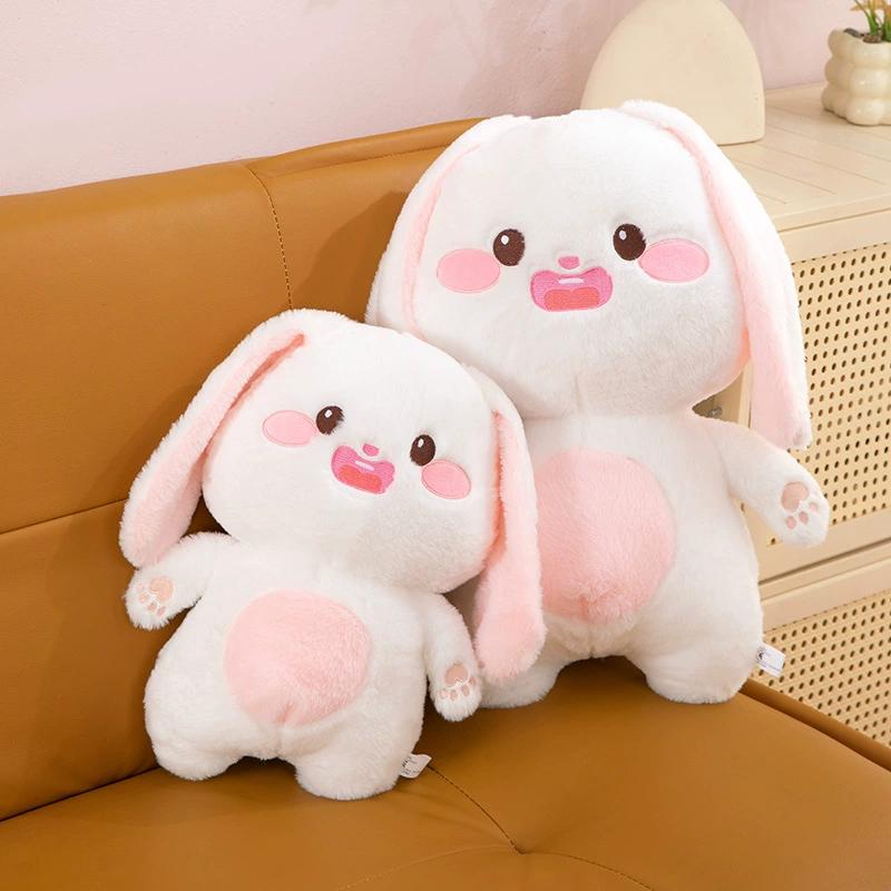 One Rabbit Plush Toy - Extremely Soft And Cuddly Stuffed Animal, Adorable Smiling Face Perfect for Pet Birthday Presents, Party Decorations & Photography Props, Ideal for Pets &