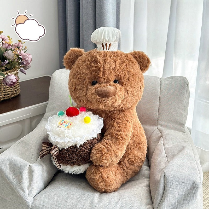 1Pcs2026, Cute Cake Bear Plush Toy, Pillow Candle Bear Doll, Dog Plush Toy, Plush Toy, Ryan Bear Doll