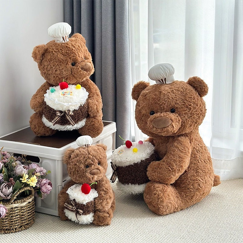 1Pcs2026, Cute Cake Bear Plush Toy, Pillow Candle Bear Doll, Dog Plush Toy, Plush Toy, Ryan Bear Doll