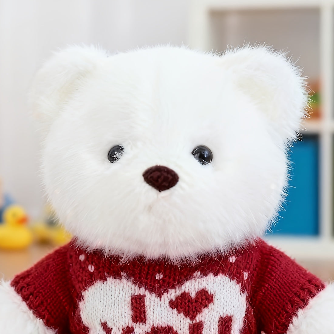 Kawaii Valentine Bear Plush Toy Soft Stuffed Plush Teddy Bear Cute Bear Doll Birthday Gift for Family and Couples, Suitable for Wedding Decoration,Valentines' Gift