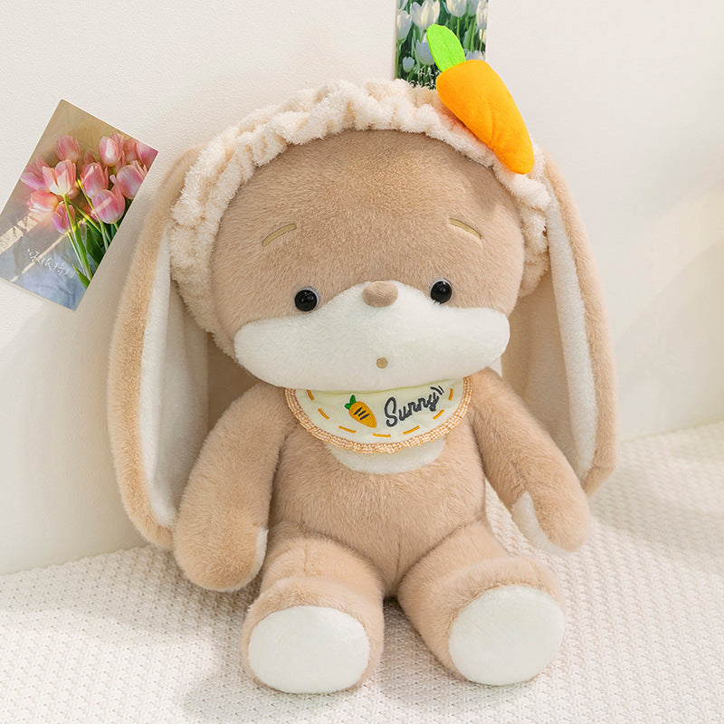 1pc 35Cm\u002F13.77In Adorable Plush Toys Featuring a Cartoon Apple Bear And a Carrot Rabbit. Crafted from Polyester, These Playful Designs Are Perfect for Fantasy Play, Serve As High-Quality Pet Plush Dolls