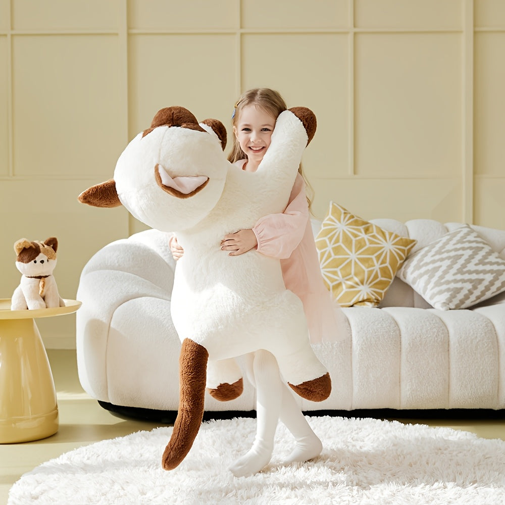 29 Inches Enormous Siamese Cat Plush Toy | Cute Huge Size Fluffy Polyester Fiber Soft Toy, Gifts For Kids