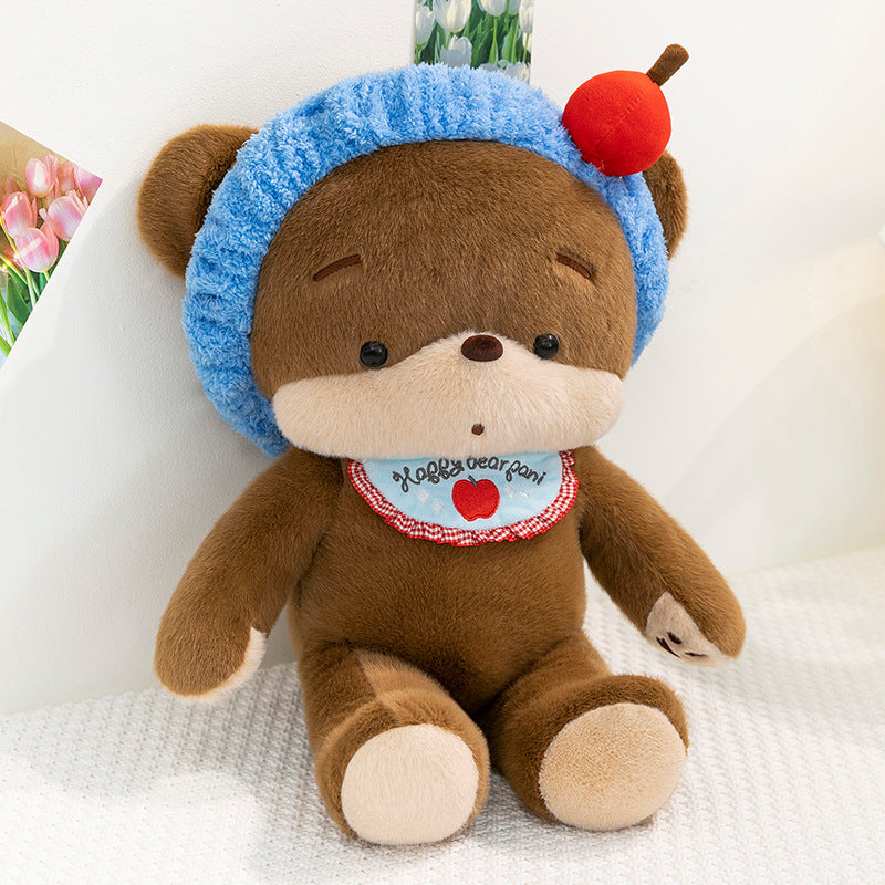 1pc 35Cm\u002F13.77In Adorable Plush Toys Featuring a Cartoon Apple Bear And a Carrot Rabbit. Crafted from Polyester, These Playful Designs Are Perfect for Fantasy Play, Serve As High-Quality Pet Plush Dolls