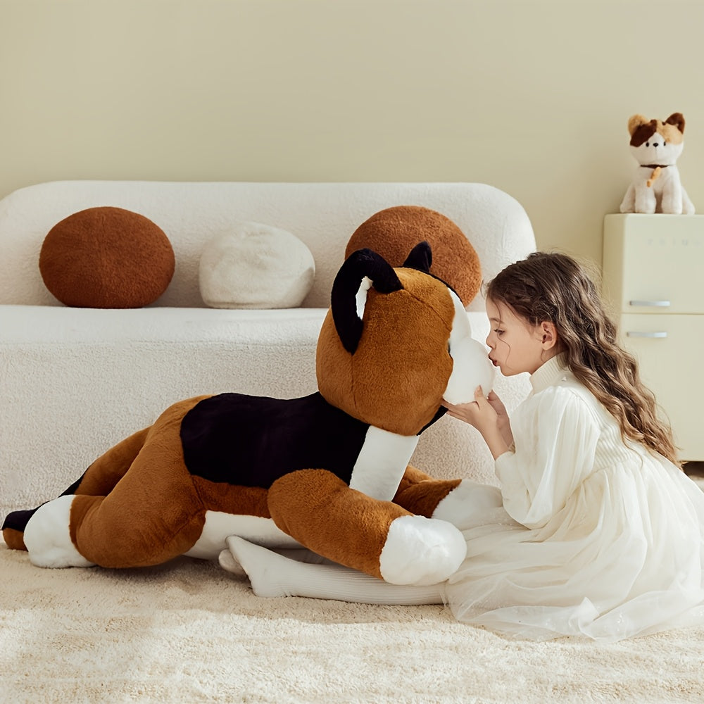 29 Inches Enormous Calico Cat Plush Toy | Jumbo Soft Polyester Stuffed Animal, Huge Size Cute Fluffy, Oversized Fat Plushie, Gifts For Kids