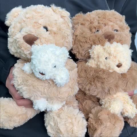 Teddy Bear Plush Toy Cute Teddy Bear Plush Toy Cartoon Bear Holding A Little\u002FMini Bear Dolls Funny Soft Stuffed Interactive Doll Cozy Home Sofa Decor Plush for Bedroom Desk Decoration Items Gift for Family and Friends