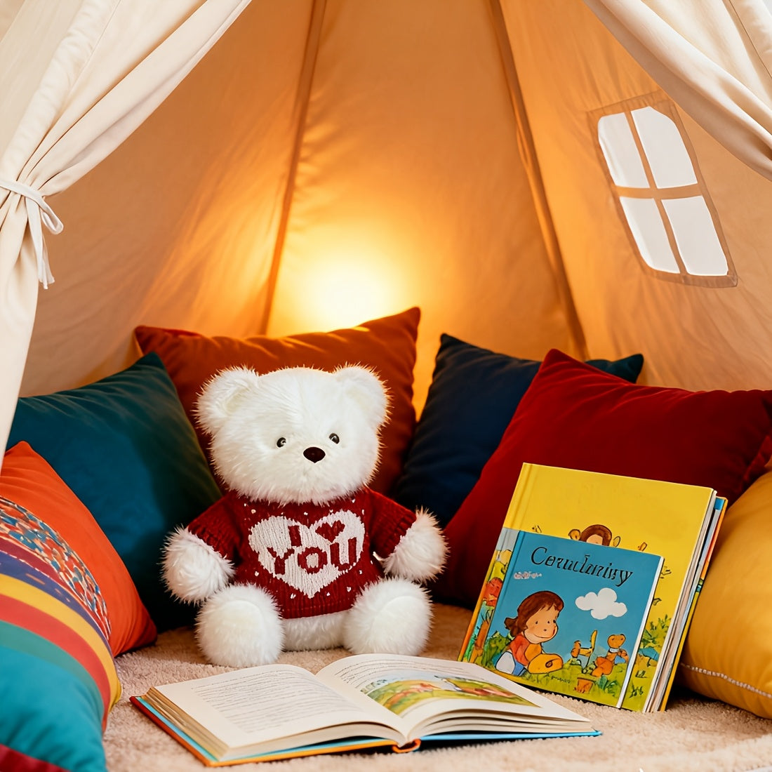 Kawaii Valentine Bear Plush Toy Soft Stuffed Plush Teddy Bear Cute Bear Doll Birthday Gift for Family and Couples, Suitable for Wedding Decoration,Valentines' Gift