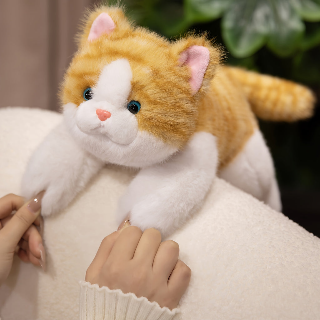 Adorable Cat Plush Toy Ultra-Soft Stuffed Animals Grey\u002FBlack\u002FTabby\u002FCalico Designs for Nursery Decor & Cat Lover Gifts