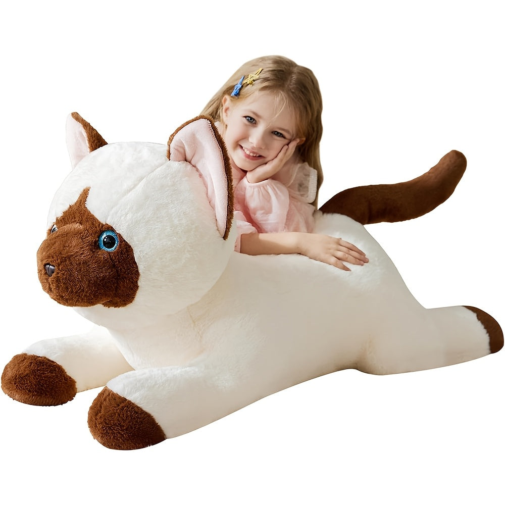 29 Inches Enormous Siamese Cat Plush Toy | Cute Huge Size Fluffy Polyester Fiber Soft Toy, Gifts For Kids