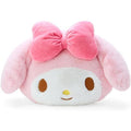 Sanrio Original My Melody Face-Shaped Plush Cushion Pillow with Kanji Love Sticker - Cute Kawaii Bedtime Companion, Anime Doll for all Breeds & Sizes, Original Packaging (No Box) - Gift