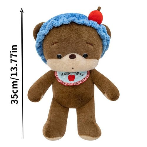 1pc 35Cm\u002F13.77In Adorable Plush Toys Featuring a Cartoon Apple Bear And a Carrot Rabbit. Crafted from Polyester, These Playful Designs Are Perfect for Fantasy Play, Serve As High-Quality Pet Plush Dolls