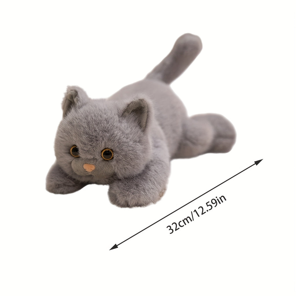 Adorable Cat Plush Toy Ultra-Soft Stuffed Animals Grey\u002FBlack\u002FTabby\u002FCalico Designs for Nursery Decor & Cat Lover Gifts