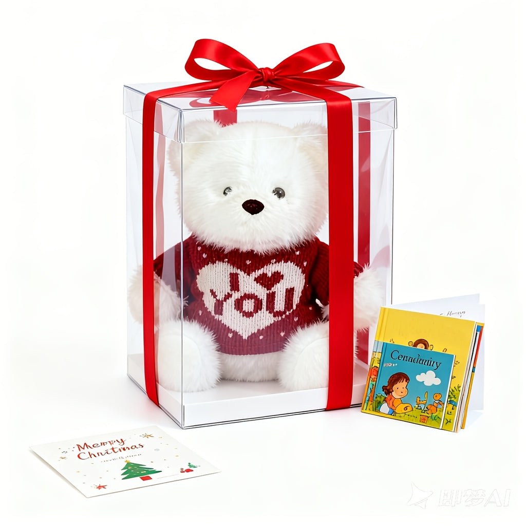 Kawaii Valentine Bear Plush Toy Soft Stuffed Plush Teddy Bear Cute Bear Doll Birthday Gift for Family and Couples, Suitable for Wedding Decoration,Valentines' Gift