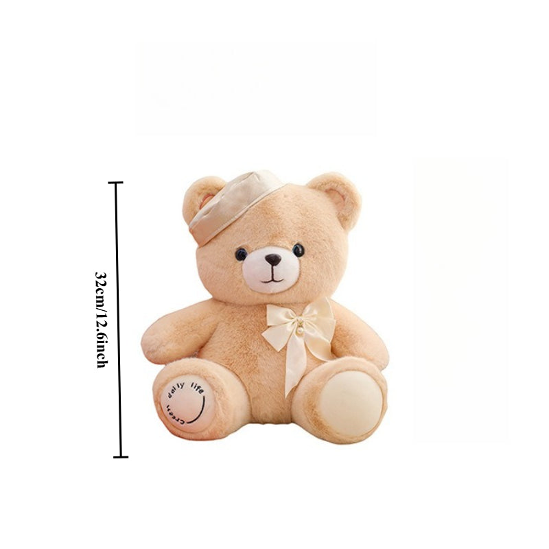 1pc 32Cm\u002F12.6Inch Adorable Beret Bear Plush Toy - Soft And Cuddly Doll Ideal for Photography And As a Pet Buddy (Soft Stuffed)